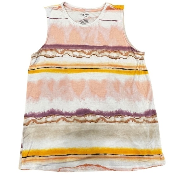 NINE West Women’s Abstract Soft Spun Tank Top, Size Medium - Picture 6 of 9